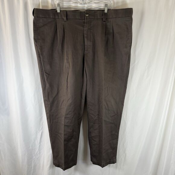 Oak Hill Dress Pants Men's 48x28 Brown Premium Pant Pleated Front - Picture 1 of 10